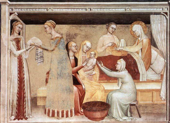 GIOVANNI DA MILANO The Birth of the Virgin Spain oil painting art